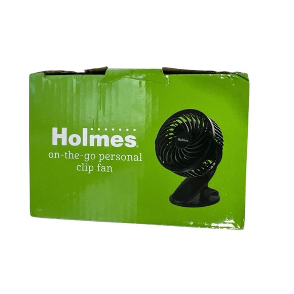 Holmes 4" On-The-Go Portable Clip Rechargeable Battery 360° Rotation Fan Black - Picture 4 of 10
